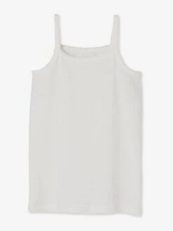 Lot De 4 Débardeurs Fille BASICS Blanc - Vertbaudet -Petite Modeuse lot de 4 debardeurs fille basics 5