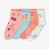 Lot De 4 Paires De Mi-chaussettes Fruitées Corail - Vertbaudet