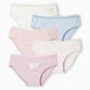 Lot De 5 Culottes "coeurs" Fille Lilas - Vertbaudet
