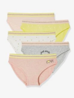 Lot De 5 Culottes Fille Eau De Rose Rayé - Vertbaudet