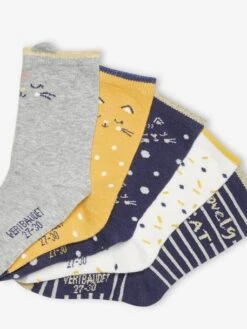 Lot De 5 Paires De Chaussettes Chat Fille Lot Marine - Vertbaudet 5 Lot De 5 Paires De Chaussettes Chat Fille Lot Marine - Vertbaudet -Petite Modeuse lot de 5 paires de chaussettes chat fille 2