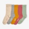 Lot De 5 Paires De Chaussettes En Maille Côtelée Fille Lot Beige - Vertbaudet