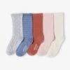 Lot De 5 Paires De Chaussettes Fille En Maille Fantaisie Coeurs Ou Torsades Lot Terre Battue - Vertbaudet