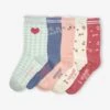 Lot De 5 Paires De Chaussettes Fleurs Fille Lot Vert - Vertbaudet
