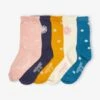 Lot De 5 Paires De Chaussettes Marguerites Fille Lot Rose Poudré - Vertbaudet