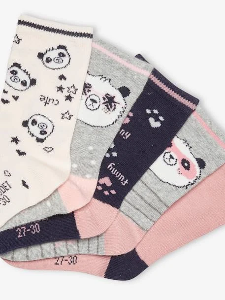 Lot De 5 Paires De Chaussettes Panda Fille Lot Mauve - Vertbaudet 2 Lot De 5 Paires De Chaussettes Panda Fille Lot Mauve - Vertbaudet – Image 2