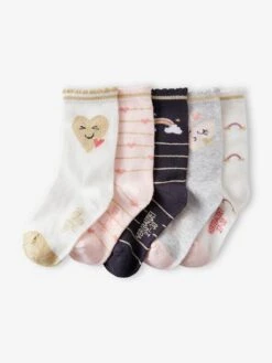 Lot De 5 Paires De Chaussettes Rainbow Lot Ivoire - Vertbaudet