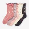 Lot De 5 Paires De Chaussettes Volantées à Fleurs Fille Lot Dark Bleu Indigo - Vertbaudet