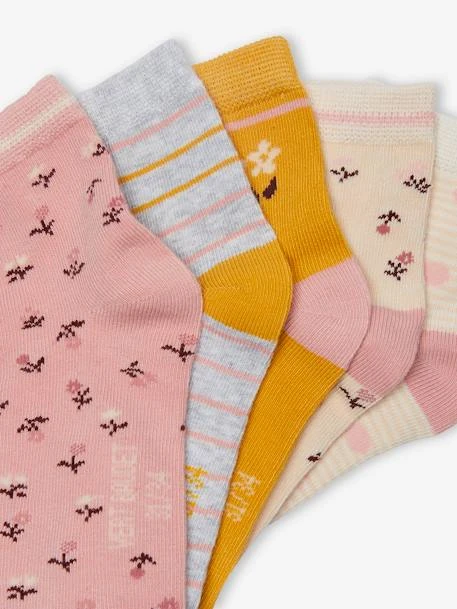 Lot De 5 Paires De Mi-chaussettes Fleurs Fille Vieux Rose - Vertbaudet 2 Lot De 5 Paires De Mi-chaussettes Fleurs Fille Vieux Rose - Vertbaudet – Image 2