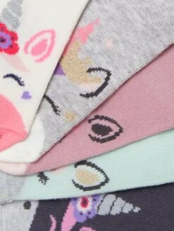 Lot De 5 Paires De Mi-chaussettes Licornes Lot Ivoire - Vertbaudet -Petite Modeuse lot de 5 paires de mi chaussettes licornes 2