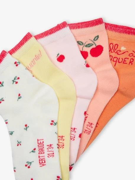 Lot De 5 Paires De Mi-chaussettes "Tutti Frutti" Fille Blush - Vertbaudet 2 Lot De 5 Paires De Mi-chaussettes "Tutti Frutti" Fille Blush - Vertbaudet – Image 2