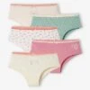 Lot De 5 Shorties Coeurs Fille Lot Rose Et Blanc - Vertbaudet