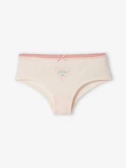 Lot De 5 Shorties Coeurs Fille Lot Rose Et Blanc - Vertbaudet -Petite Modeuse lot de 5 shorties coeurs fille 5