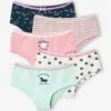 Lot De 5 Shorties Fille Lot Rose Et Bleu - Vertbaudet