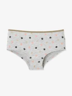 Lot De 5 Shorties Fille Lot Gris Clair Chiné - Vertbaudet -Petite Modeuse lot de 5 shorties fille 2