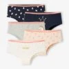 Lot De 5 Shorties Licorne Fille Bouton De Rose Imprime - Vertbaudet