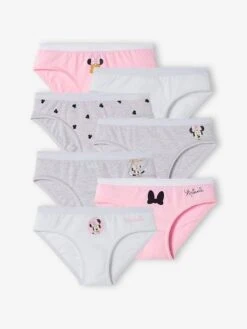 Lot De 7 Culottes Disney® Minnie Rose, Gris Chiné Et Blanc - Minnie