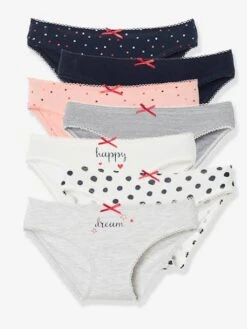 Lot De 7 Culottes Fille Semainier BASICS Lot Ivoire - Vertbaudet