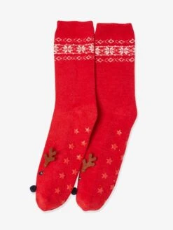 Pack Chaussettes Noël Fille Enfant + Adulte Rouge Foncé Imprimé - Vertbaudet -Petite Modeuse pack chaussettes noel fille enfant adulte 2
