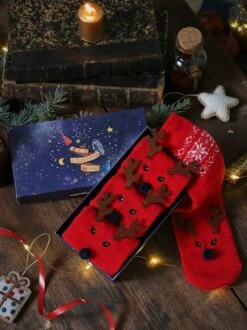 Pack Chaussettes Noël Fille Enfant + Adulte Rouge Foncé Imprimé - Vertbaudet