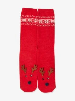 Pack Chaussettes Noël Fille Enfant + Adulte Rouge Foncé Imprimé - Vertbaudet -Petite Modeuse pack chaussettes noel fille enfant adulte 4