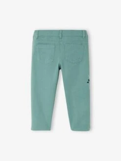 Pantacourt Brodé Fille Vert Fonce Uni Avec Decor - Vertbaudet -Petite Modeuse pantacourt brode fille 2