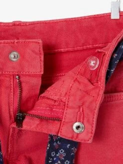 Pantacourt Couleur Avec Ceinture Imprimée Fleurs Fille Rose Poudré - Vertbaudet -Petite Modeuse pantacourt couleur avec ceinture imprimee fleurs fille 4