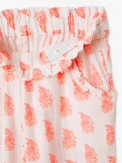 Pantacourt En Gaze De Coton Fille écru Imprimé - Vertbaudet -Petite Modeuse pantacourt en gaze de coton fille 2