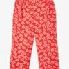 Pantacourt Fluide Imprimé Fleurs Fille Rouge Aop Fleuri - Vertbaudet