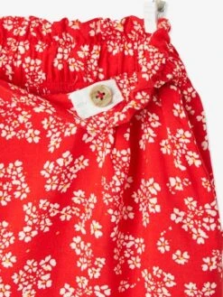 Pantacourt Fluide Imprimé Fleurs Fille Rouge Aop Fleuri - Vertbaudet -Petite Modeuse pantacourt fluide imprime fleurs fille 3