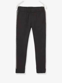 Pantalon De Sport Fille à Bandes Côtés Noir - Vertbaudet