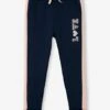 Pantalon De Sport Fille En Molleton Bandes Côtés Marine - Vertbaudet