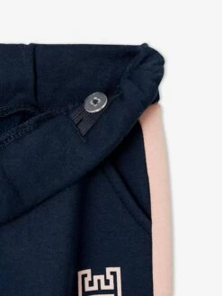 Pantalon De Sport Fille En Molleton Bandes Côtés Marine - Vertbaudet -Petite Modeuse pantalon de sport fille en molleton bandes cotes 4