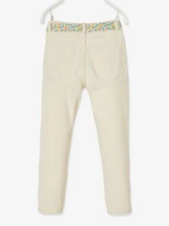Pantalon Droit Fille Avec Ceinture Imprimée à Nouer écru - Vertbaudet -Petite Modeuse pantalon droit fille avec ceinture imprimee a nouer 4