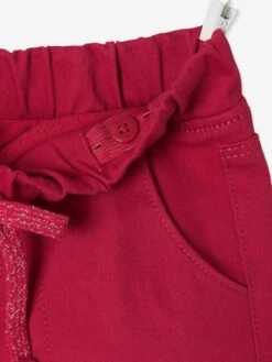 Pantalon Droit Indestructible Fille Doublé Maille Polaire Rouge Foncé - Vertbaudet -Petite Modeuse pantalon droit indestructible fille double maille polaire 5