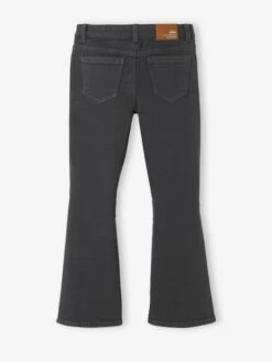 Pantalon Flare Brodé Aux Poches Fille Denim Black - Vertbaudet -Petite Modeuse pantalon flare brode aux poches fille 3