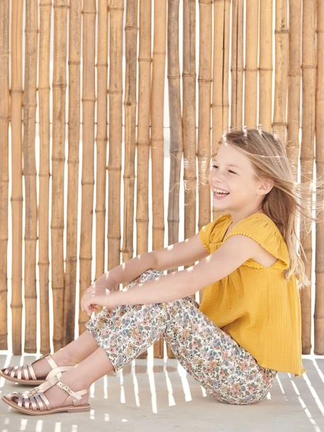 Pantalon Fluide Fille Imprimé Fleuri Vert Imprimé - Vertbaudet 2 Pantalon Fluide Fille Imprimé Fleuri Vert Imprimé - Vertbaudet – Image 2