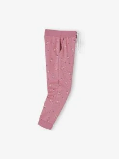 Pantalon Jogging Imprimé Fleurs Fille En Molleton Violet Imprimé - Vertbaudet -Petite Modeuse pantalon jogging imprime fleurs fille en molleton 4