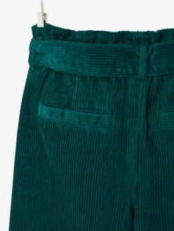 Pantalon Large 7/8ème En Velours Fille Vert - Vertbaudet -Petite Modeuse pantalon large 78eme en velours fille 4