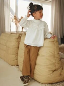 Pantalon Large 7/8ème Fille Marron - Vertbaudet