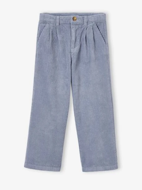 Pantalon Large En Velours Côtelé Fille Sable - Vertbaudet 2 Pantalon Large En Velours Côtelé Fille Sable - Vertbaudet – Image 2