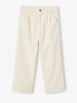 Pantalon Large En Velours Côtelé Fille Sable - Vertbaudet 10 Pantalon Large En Velours Côtelé Fille Sable - Vertbaudet -Petite Modeuse pantalon large en velours cotele fille 4