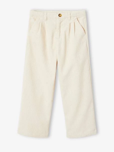 Pantalon Large En Velours Côtelé Fille Sable - Vertbaudet 5 Pantalon Large En Velours Côtelé Fille Sable - Vertbaudet – Image 5