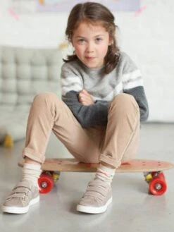 Pantalon Slim MorphologiK Fille En Velours Tour De Hanches FIN Swatch - Vertbaudet -Petite Modeuse pantalon slim morphologik fille en velours tour de hanches fin 1