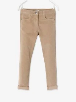 Pantalon Slim MorphologiK Fille En Velours Tour De Hanches FIN Swatch - Vertbaudet -Petite Modeuse pantalon slim morphologik fille en velours tour de hanches fin 4