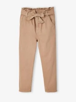 Pantalon Style "paperbag" Fille Avec Ceinture à Nouer Parme - Vertbaudet -Petite Modeuse pantalon style paperbag fille avec ceinture a nouer 2