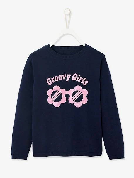 Pull à Message Basics Fille Message Irisé En Relief Vert - Vertbaudet 1 Pull à Message Basics Fille Message Irisé En Relief Vert - Vertbaudet