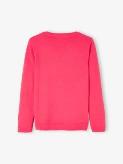 Pull Basics à Message Détails Irisés Fille Abricot Poudré - Vertbaudet -Petite Modeuse pull basics a message details irises fille 4