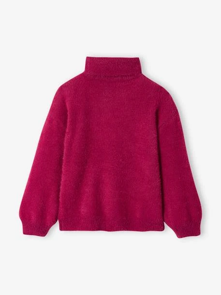 Pull Col Roulé En Maille Douillette Fille Framboise - Vertbaudet 3 Pull Col Roulé En Maille Douillette Fille Framboise - Vertbaudet – Image 3