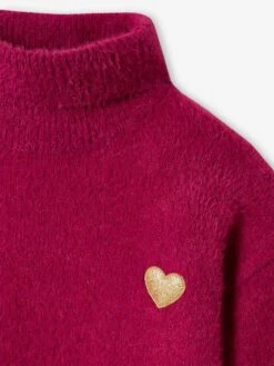 Pull Col Roulé En Maille Douillette Fille Framboise - Vertbaudet 9 Pull Col Roulé En Maille Douillette Fille Framboise - Vertbaudet -Petite Modeuse pull col roule en maille douillette fille 3